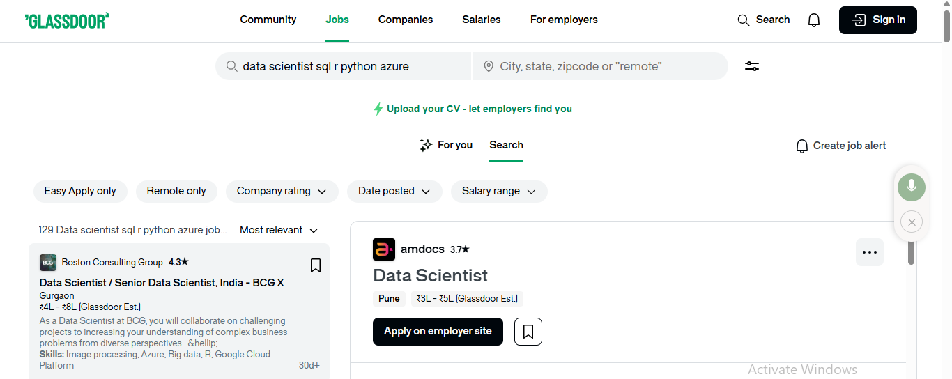 Azure Data Science Course In Hyderabad-JOBS IN GLASSDOR