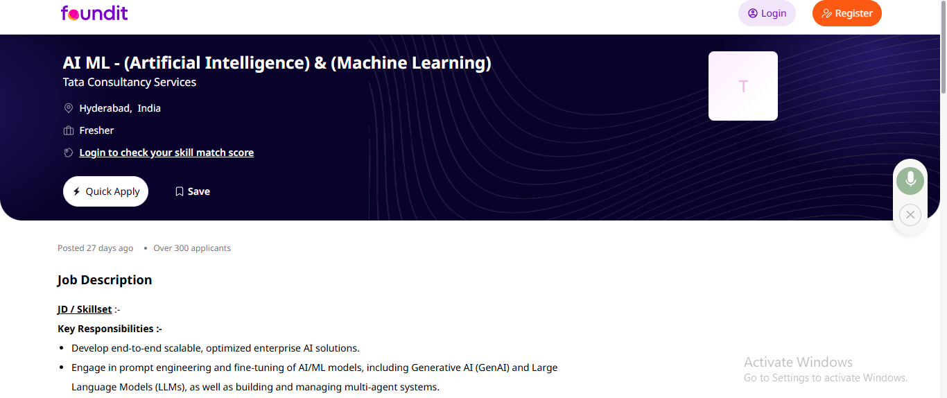 AI AND ML COURSE I HYDERABAD JOBS IN HYDERABAD-FOUNDIT