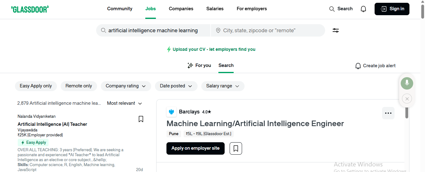 ARTIFISIAL INTELLEGENCE COURSE IN HYDERABAD -JOBS-IN HYDERABAD-GLASSDOOR