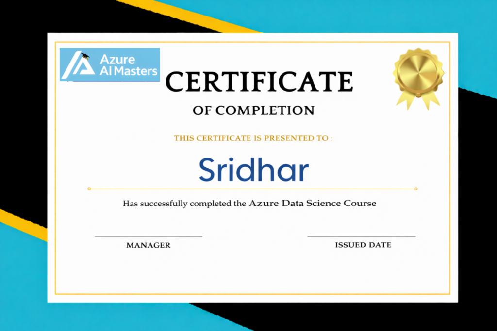 Azure Data Science Course In Hyderabad-Certificate