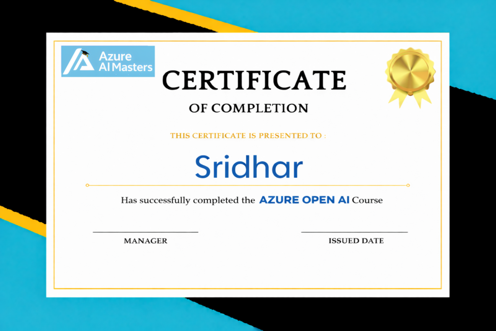 Azure Open AI Course In Hyderabad-Certificate